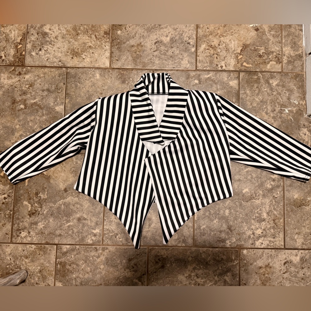 Striped Black and White Women's blazer